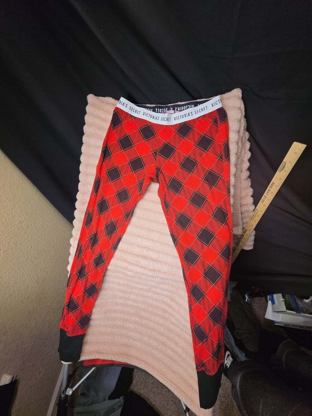 Victoria's Secret Plaid Pajama Pants Size S Red Black